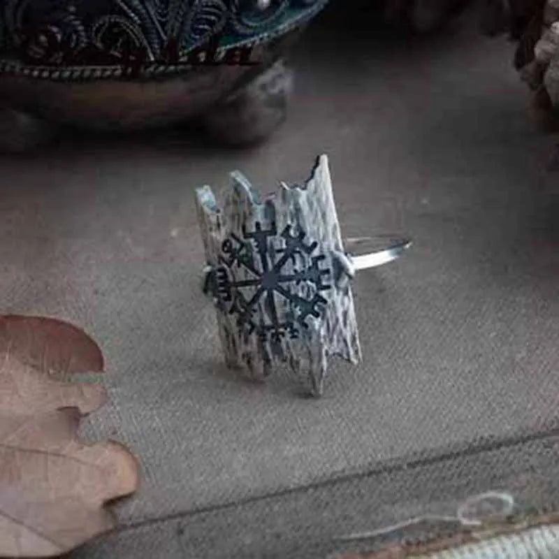 Odin Norse Rune Couple Ring — Stainless Steel