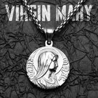 Virgin Mary Pendant Necklace — Stainless Steel