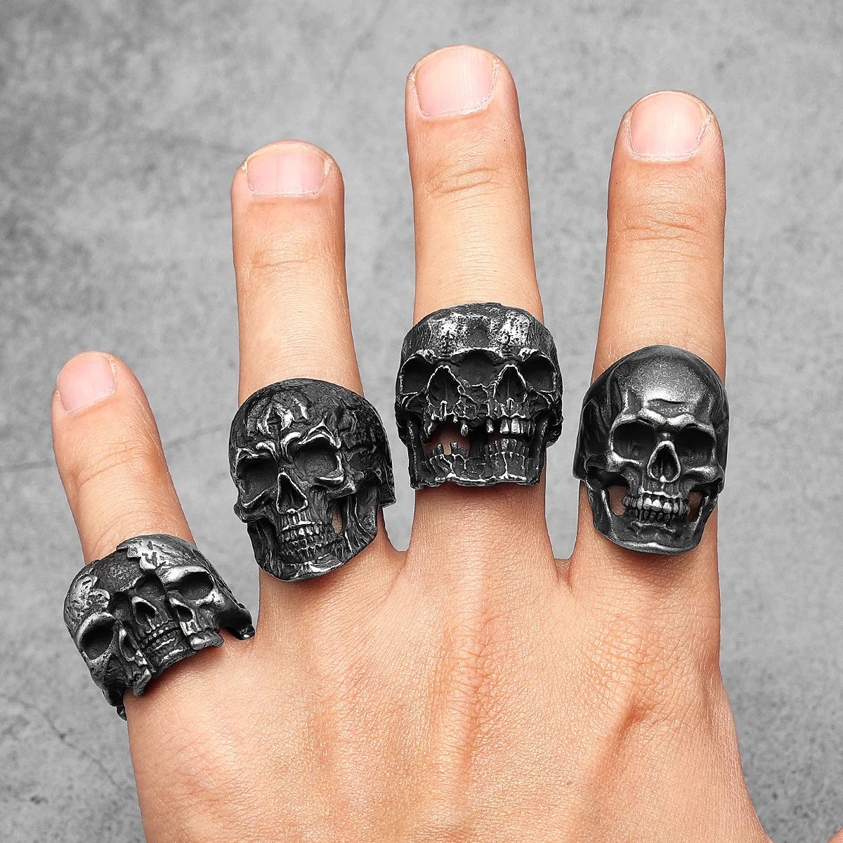 Gothic Black Ring — Stainless Steel