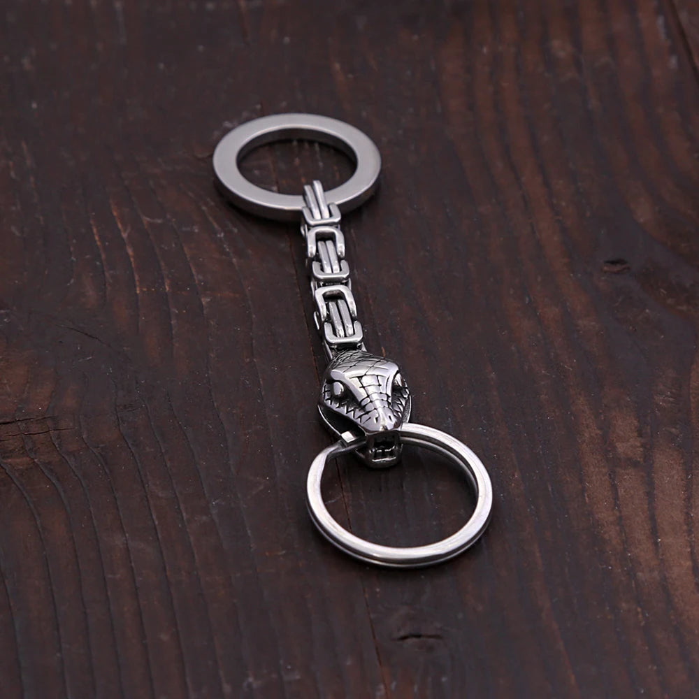Viking Snake Keychain — Stainless Steel