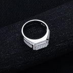 Iced Out Moissanite Ring — 925 Silver