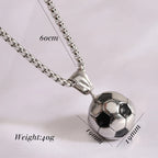 Football Soccer Steel Pendant 316L Necklace