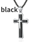 Double-Layer Cross Stainless Steel Pendant Necklace
