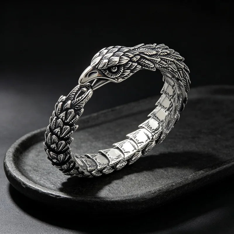 Viking Eagle Vintage Punk Bracelet for men stainless steel fashion Jewelry hippop street culture