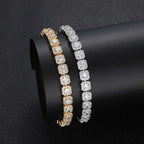 Gold Tennis Bracelet Iced Out 7MM Cluster