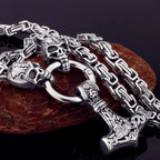 Nordic Celtic Wolf Men's Necklace Pendant Viking Wolf Head Stainless Steel Pendant Scandinavian Rune Amulet Jewelry