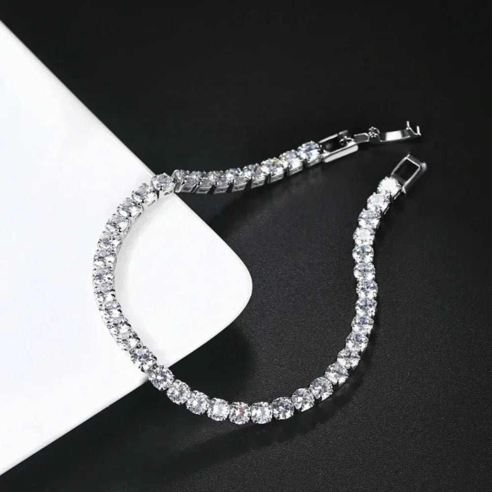 New Tennis Bracelet Iced Out Chain Bracelets For Women Men Silver Color Men Bracelet Chain Homme Jewelry