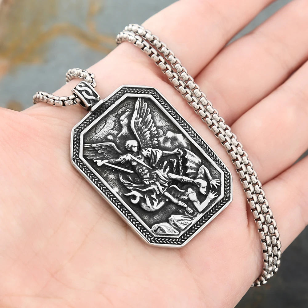 Archangel Protection Pendant — Stainless