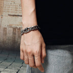 Fongten 22.5cm Bracelet For Men Stainless Steel Cross Cuban Chain Male Bangle Bracelets Brushed Shiny Multiple Color