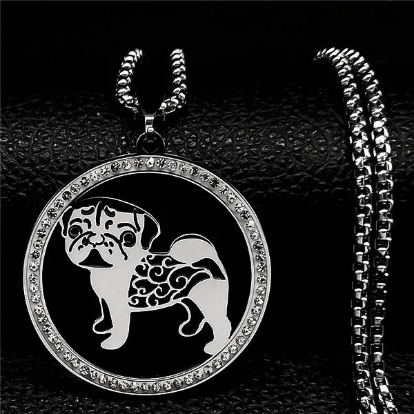 Iced Out Silver Chain French Bulldog Chihuahua