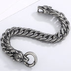 Gothic Wolf Head Stainless Steel Men's Bracelet 4 Color Available Unique Masculine Jewelry Gifts for Party