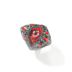 UWIN Iced Out Silver Color Red Eyes Chain Necklaces for Women Men Thrilled Claws Cubic Zirconia Hip Hop Jewelry for Gift