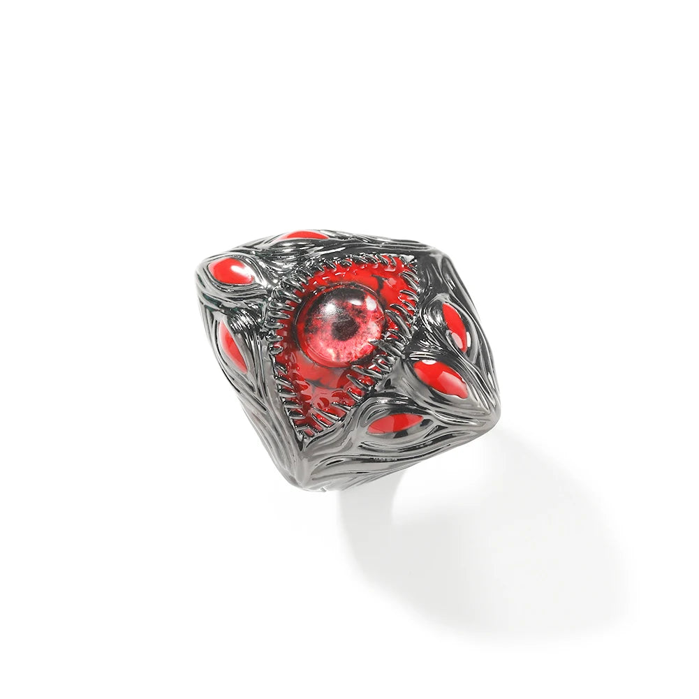 UWIN Iced Out Silver Color Red Eyes Chain Necklaces for Women Men Thrilled Claws Cubic Zirconia Hip Hop Jewelry for Gift
