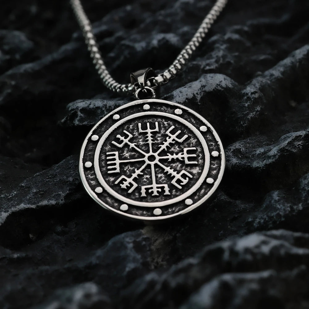 Vegvisir Norse Compass Pendant Necklace — Stainless Steel
