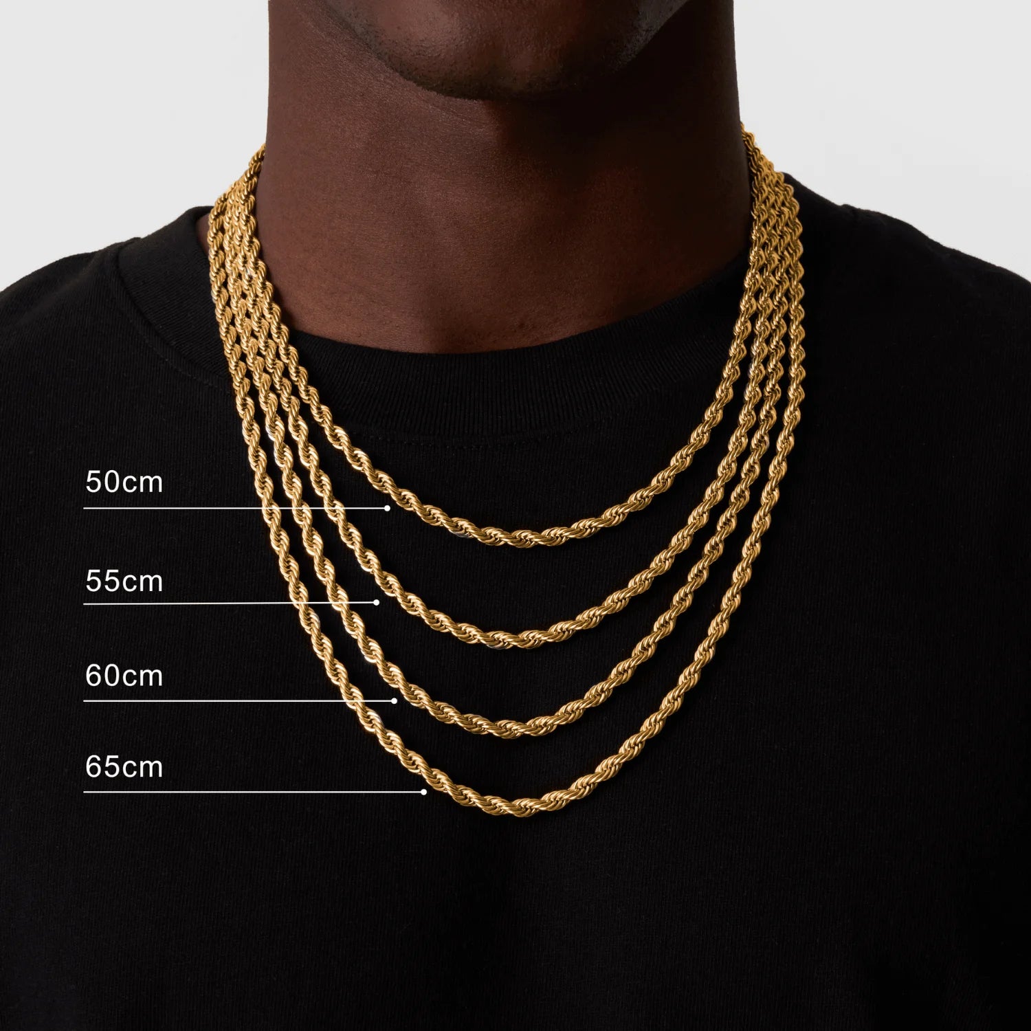 Twisted Rope Chain Necklace 5mm — Stainless