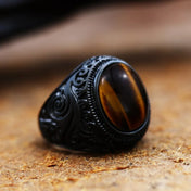Vintage Lion Black Ring