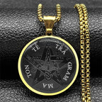 Seal of Seven Archangels Medal Stainless Steel Glass Necklace Seal of Solomon Talisman Necklace Protection Jewelry