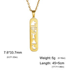 Ankh Eye of Horus Stainless Steel Pendant Necklace