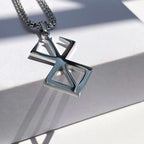 High-quality stainless steel Berserker Rune Symbol Necklace Nordic Logo Steel Emblem Norse Amulet Talisman Sign Necklace Jewelry