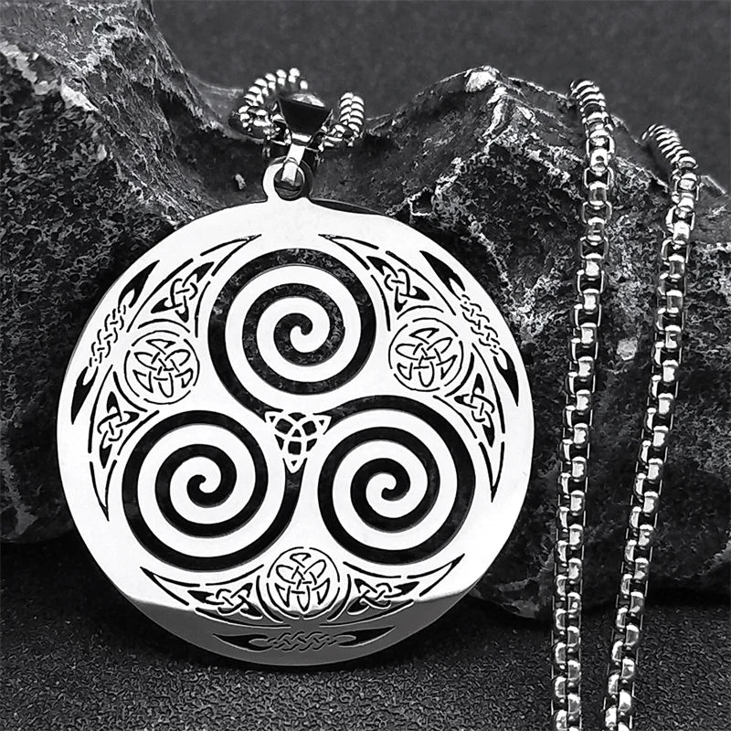 Viking Celtic Stainless Steel Pendant Necklace