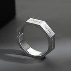 Minimalist Niche Seven Virtues Men's Ring Personalized Punk Retro Hip Hop Street Fashion Trend Party Jewelry RingAccessoriesGift