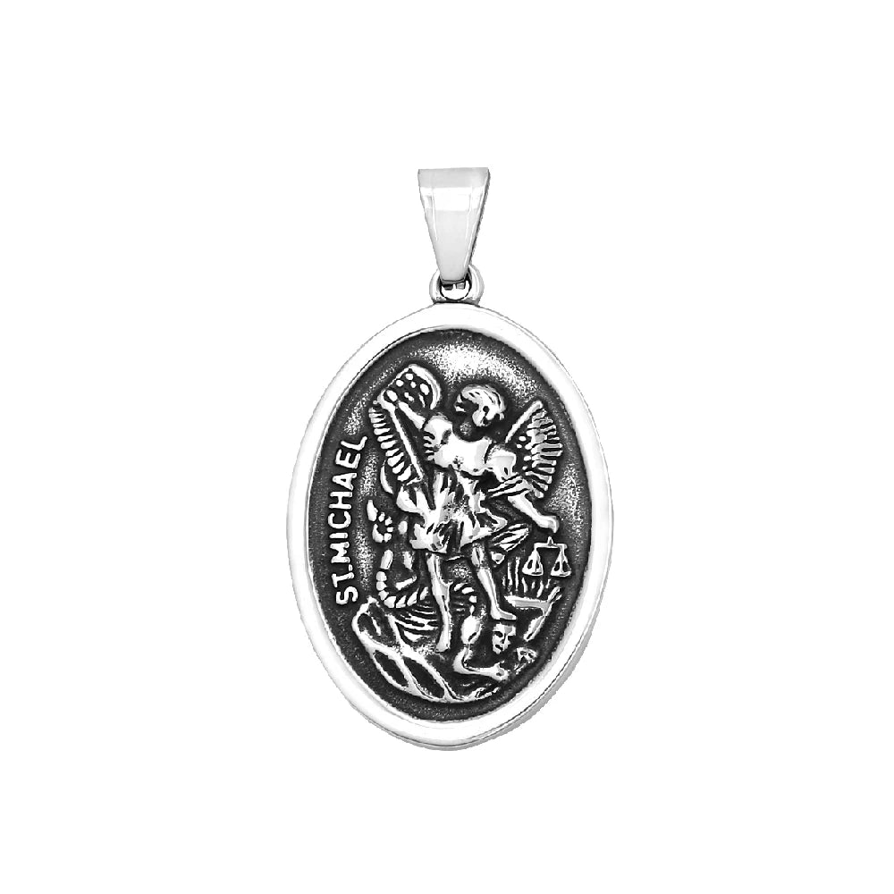 Vintage 316L Stainless Steel Archangel St.Michael Pendant Necklaces For Men Women Fashion Punk Amulet Jewelry Gifts Dropshipping