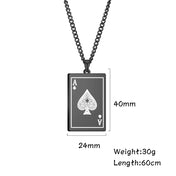 Ace of Spades Poker Pendant Necklace — Gold