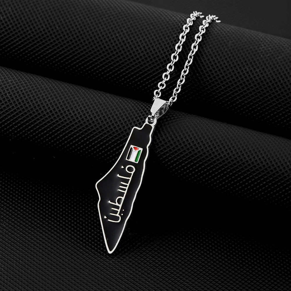 Palestine Map Pendant Necklace