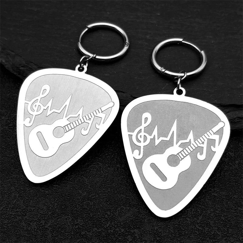 Guitar Pick Gold Pendant Necklace — Stainless Steel