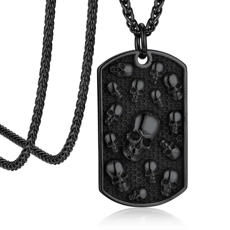 Skull Pendant Necklace — Stainless Steel Gothic