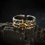 Retro The 13th Black Crusade Adjustable Open Ring For Men Punk Gothic Edgy Brass Jewelry Warhammer 40K Accessories Gift for Him