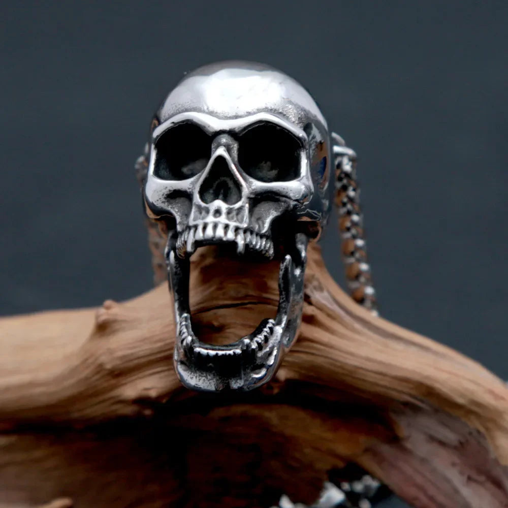 Gothic Skull Stainless Steel Pendant Necklace