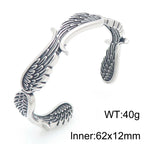 Vintage Open Cuff Bracelet for Men Feather Wing Celtic Knot Pattern Bangle Adjustable Jewelry Trendy Daily Gift