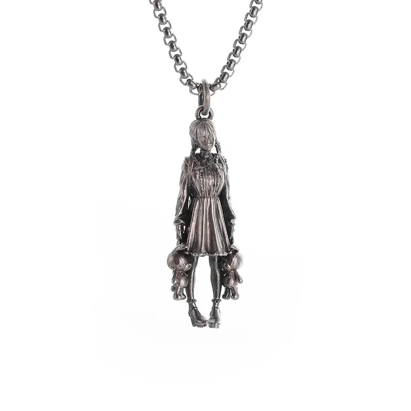 Cat Wings Animal Pendant Necklace — Silver
