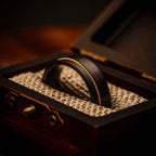 Fashion Black Stainless Steel Rings for Men With Guitar String Inlay Guitarist Ring For Musician Wedding Jewelry Drop