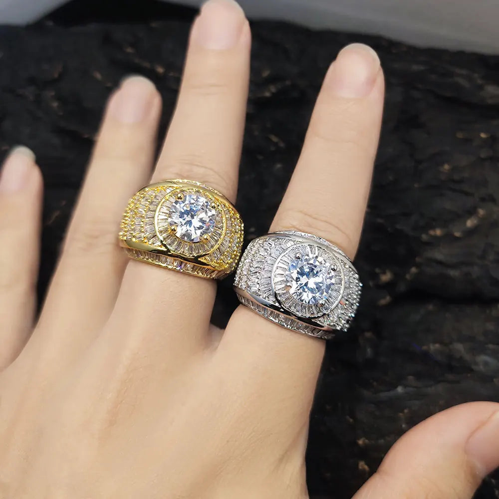 Iced Out CZ Surface Ring Stainless Steel