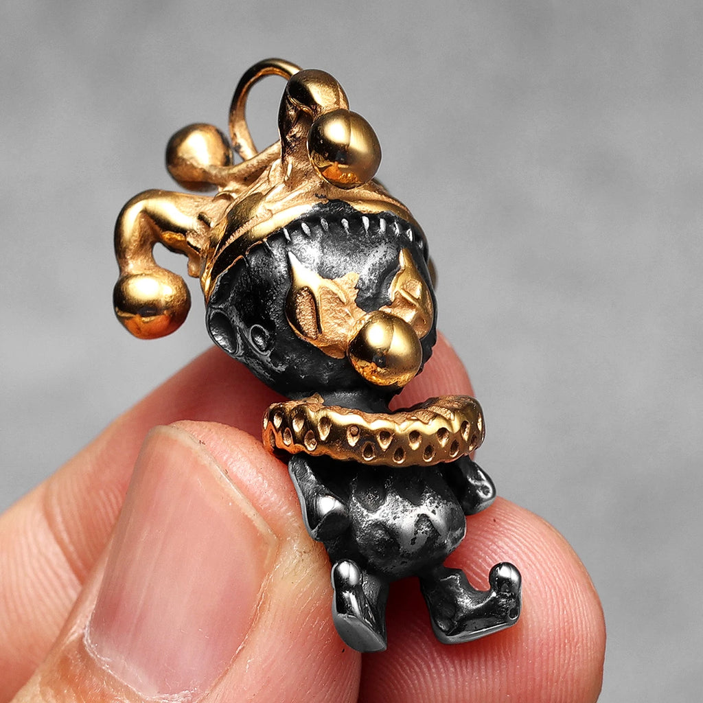 Clown Pendant Necklace — Stainless Steel