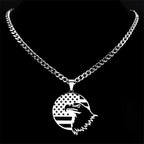 American Eagle Flag Pendant — Stainless