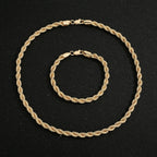 Vct 4Mm/6Mm/8Mm/10Mm Rope Chain Bracelet and Pendant Necklace for Men and Women 14K Gold Plated Jewelry Wholesale Free Shipping