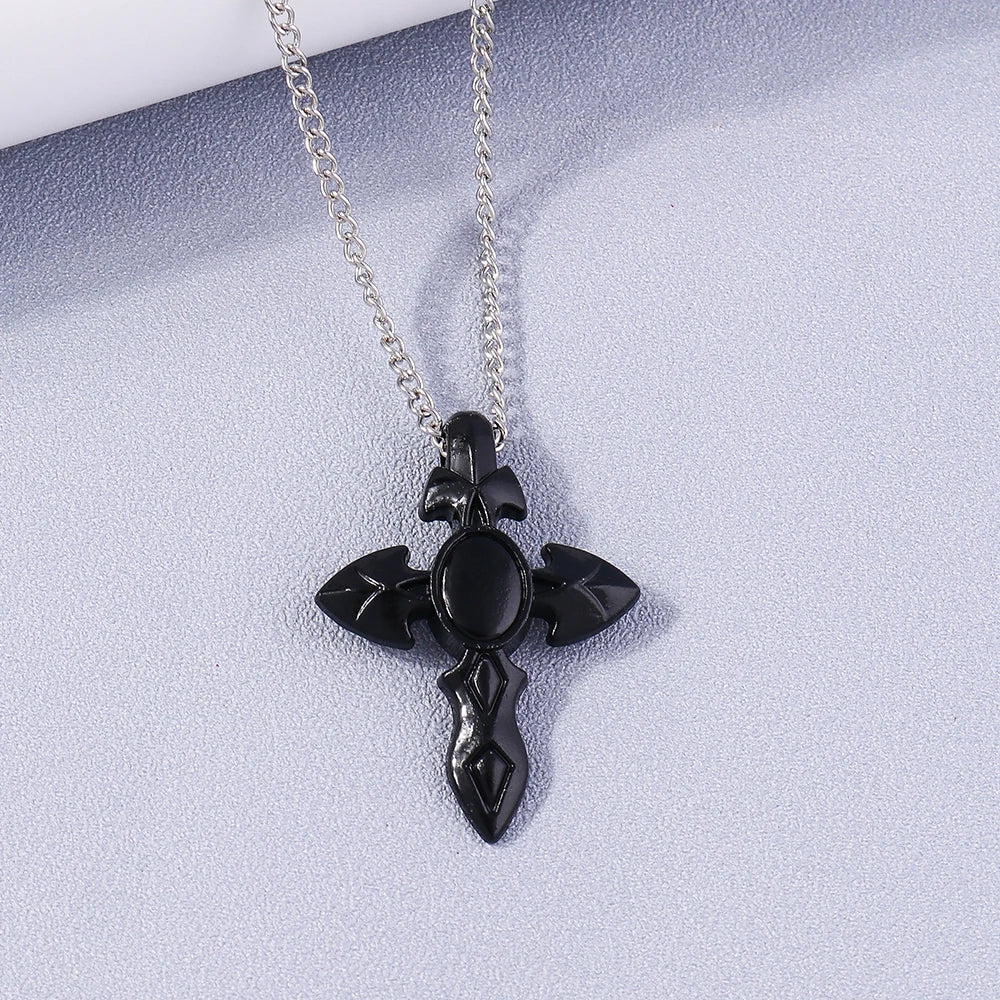 Gothic Skull Love Heart Necklace for Women Men Religious Crucifix Necklaces Punk Jewelry Gifts