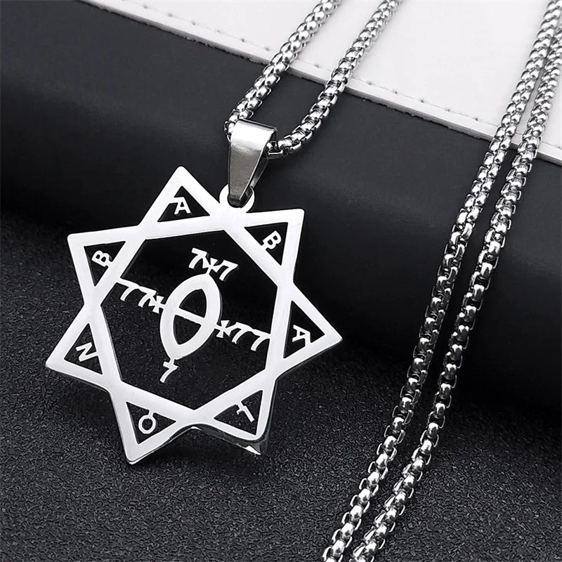 Silver Statement Pendant Necklace — Stainless Steel