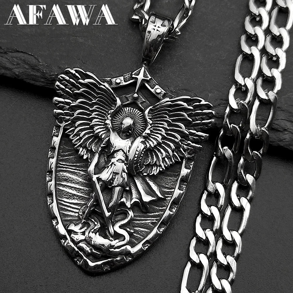 Vintage Saint Michael Silver Necklace