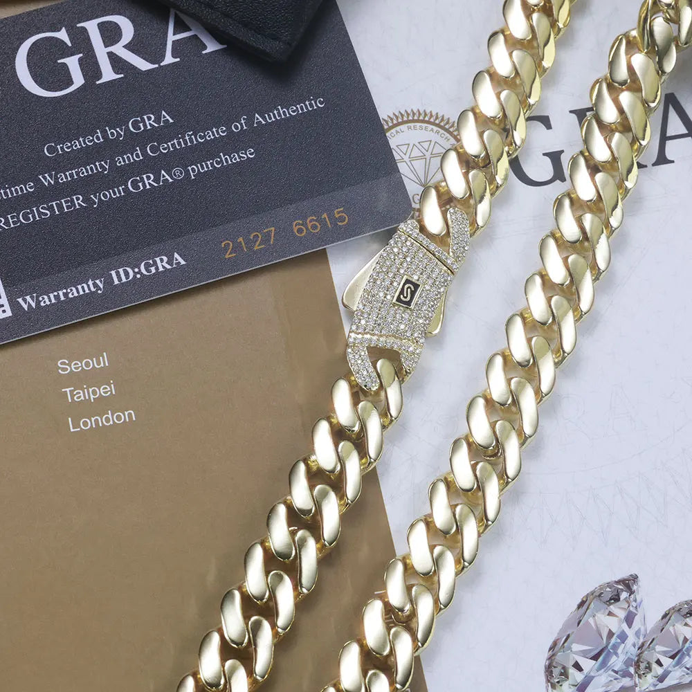Two-Tone Cuban Chain Necklace VVS Moissanite