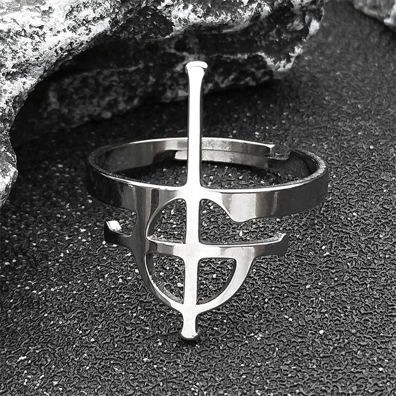 Cross Ring — Stainless Steel