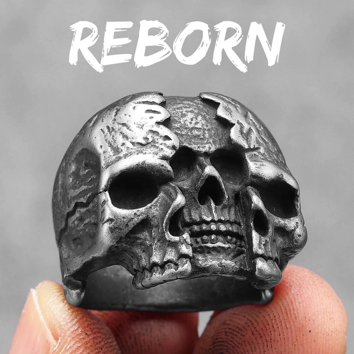 Gothic Skull Ring Black — Stainless Steel