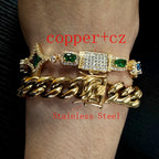 Iced Out Cuban Chain Necklace Stainless Steel 12MM