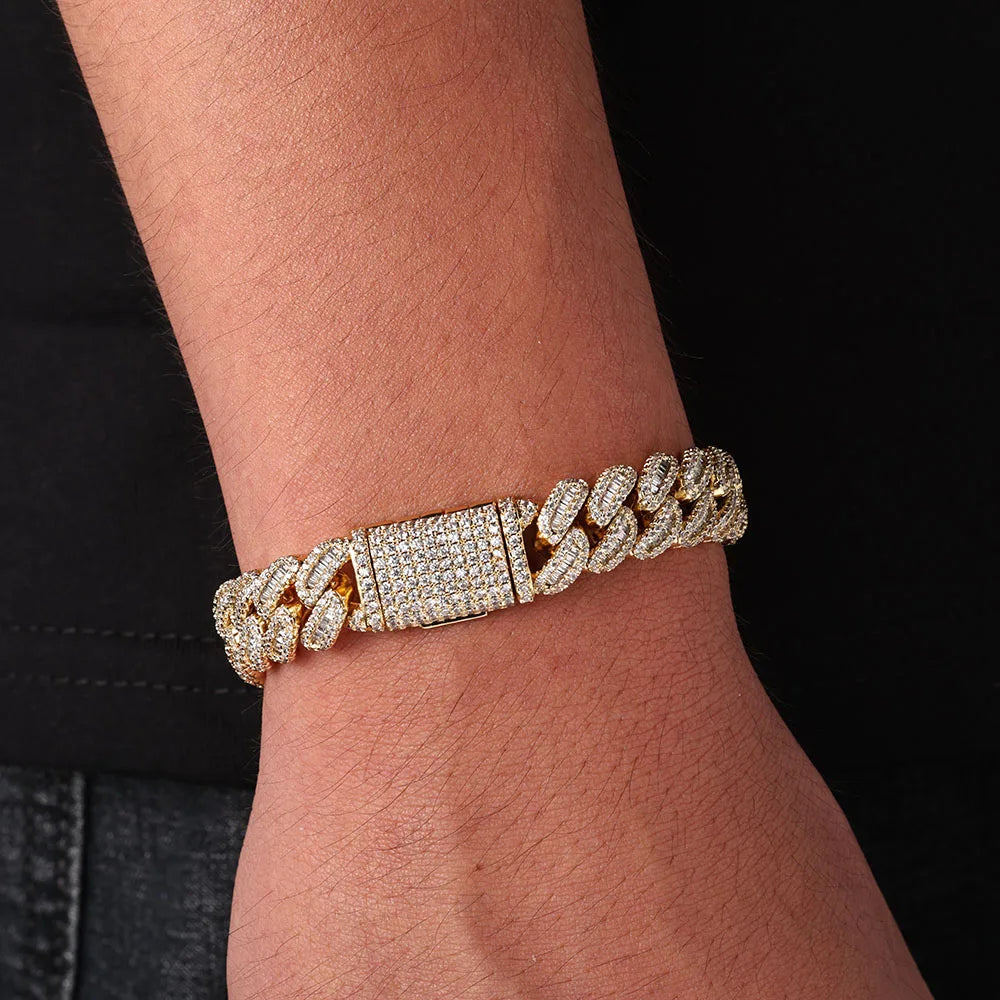 Iced Out Cuban Chain Necklace Stainless Steel 12MM