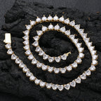 Heart Tennis Chain Iced Out Necklace