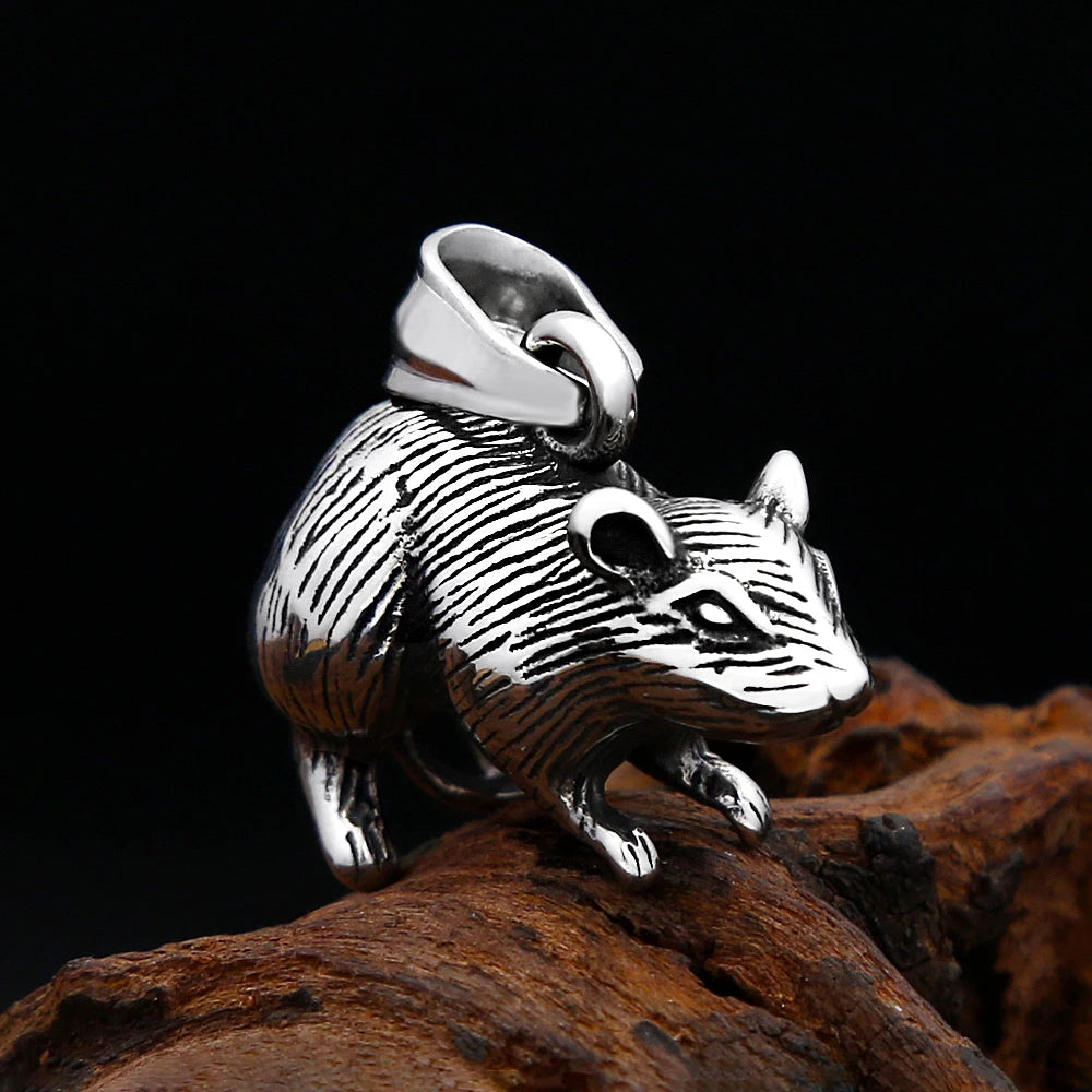 Rat Steel Pendant Vintage Gothic Mouse 316L Animal