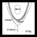 Double Cuban Chain Necklace — Stainless